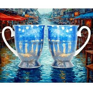 Vincent Van Gogh’s Gift Box – Set of 2 Starry Night on the Rhône Tea Cups